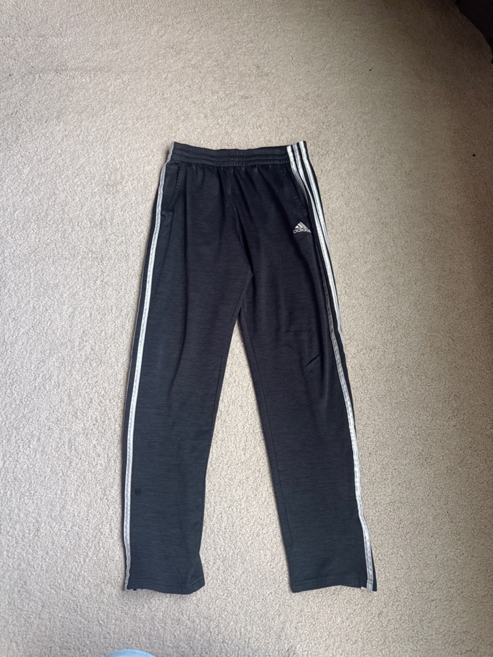 adidas Black Joggers with White Side Stripes for Kids